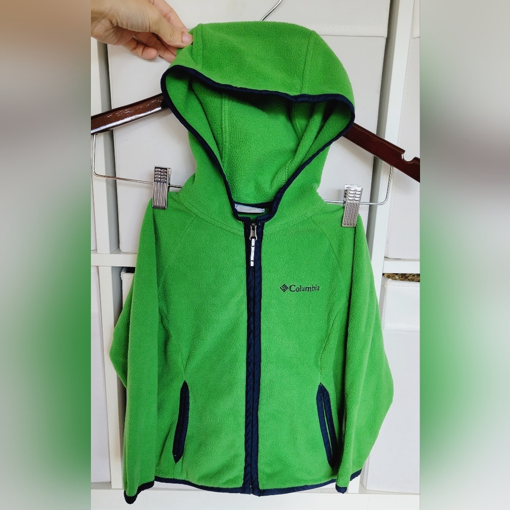 Columbia Toddler Boys 3t Green Fleece Steens Mountain II Hooded Jacket